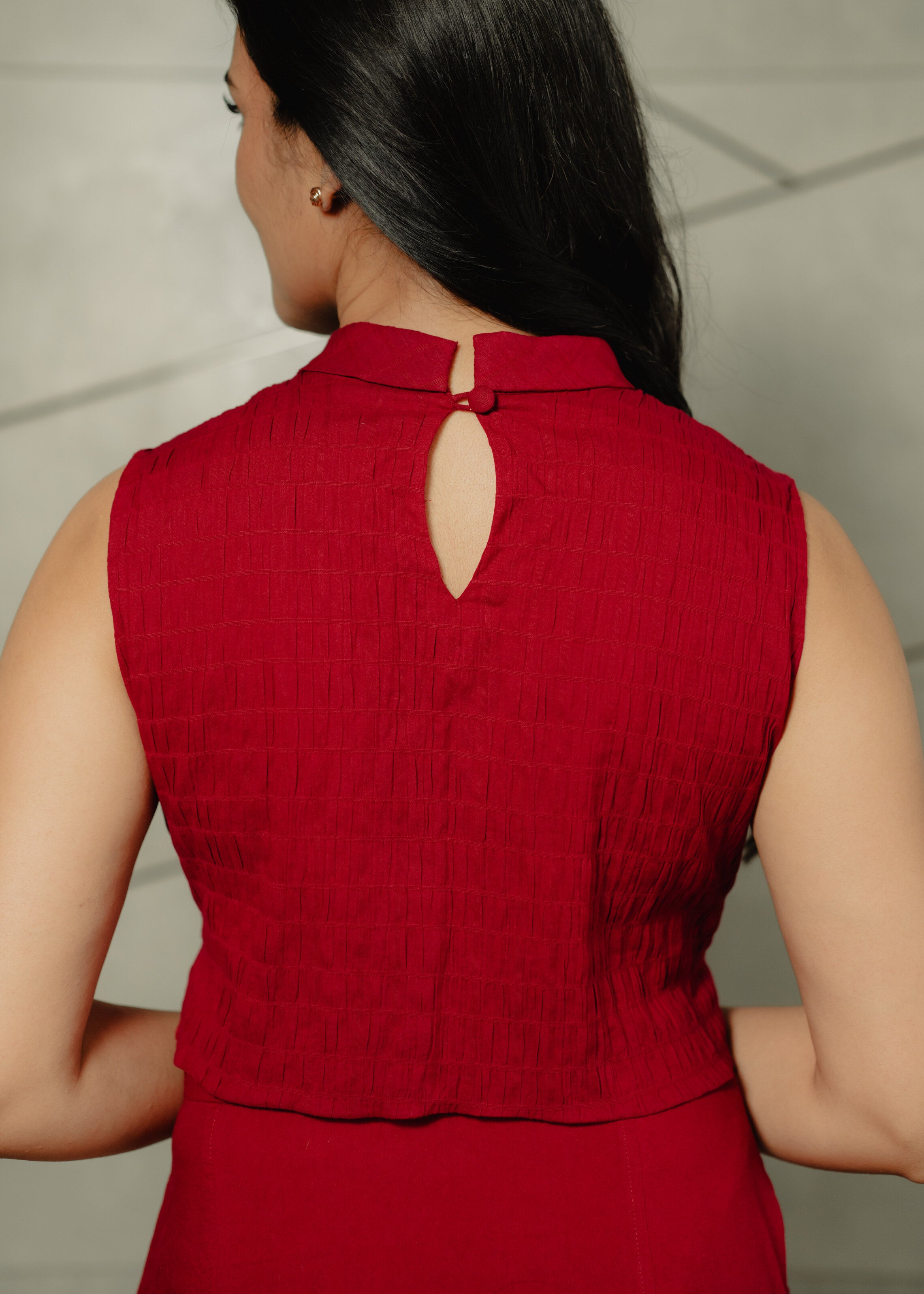 Red Smocked Top